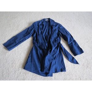 Finley Couleur Button Tunic Wrap Dress Navy Blue Size XL Made in USA